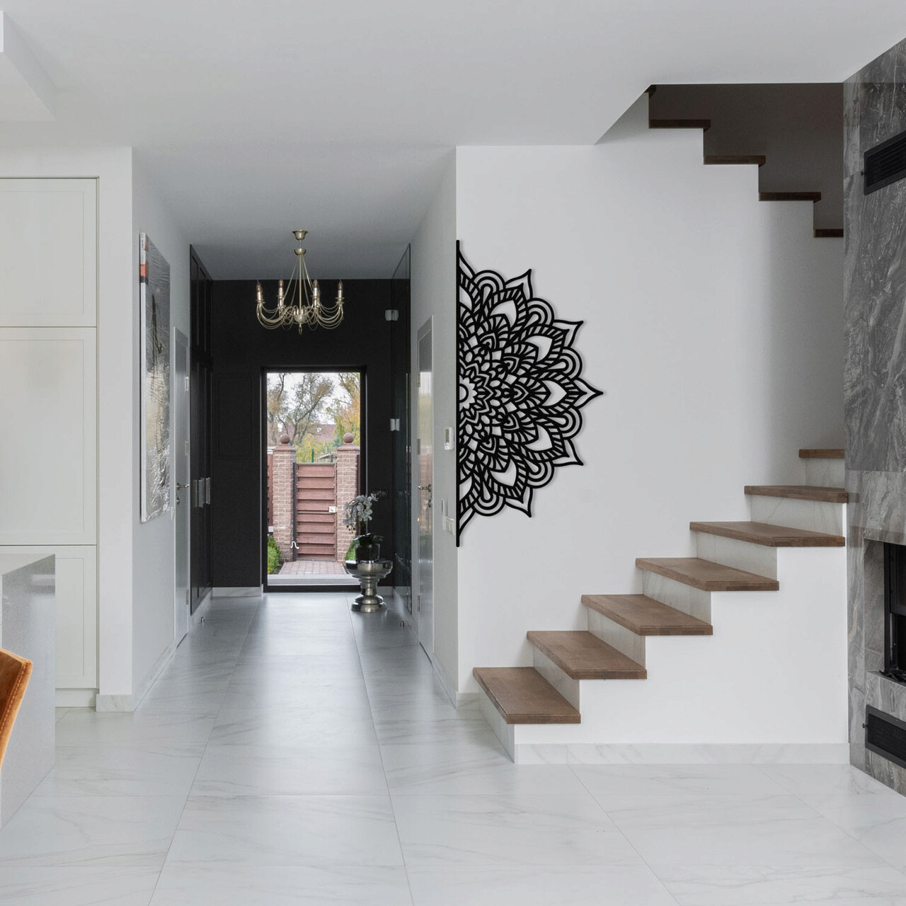 Decoratiune de perete, Esperanza, metal, 160 x 77 cm, negru - imagine 7